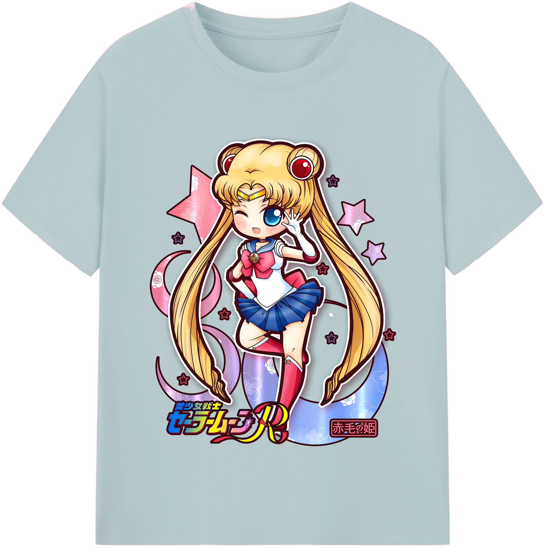 （画像用） 美少女戦士セーラームーン 月野 うさぎ つきの うさぎ Sailor Moon Tsukino Usagi 綿100％半袖Tシャツ（フロントプリント）